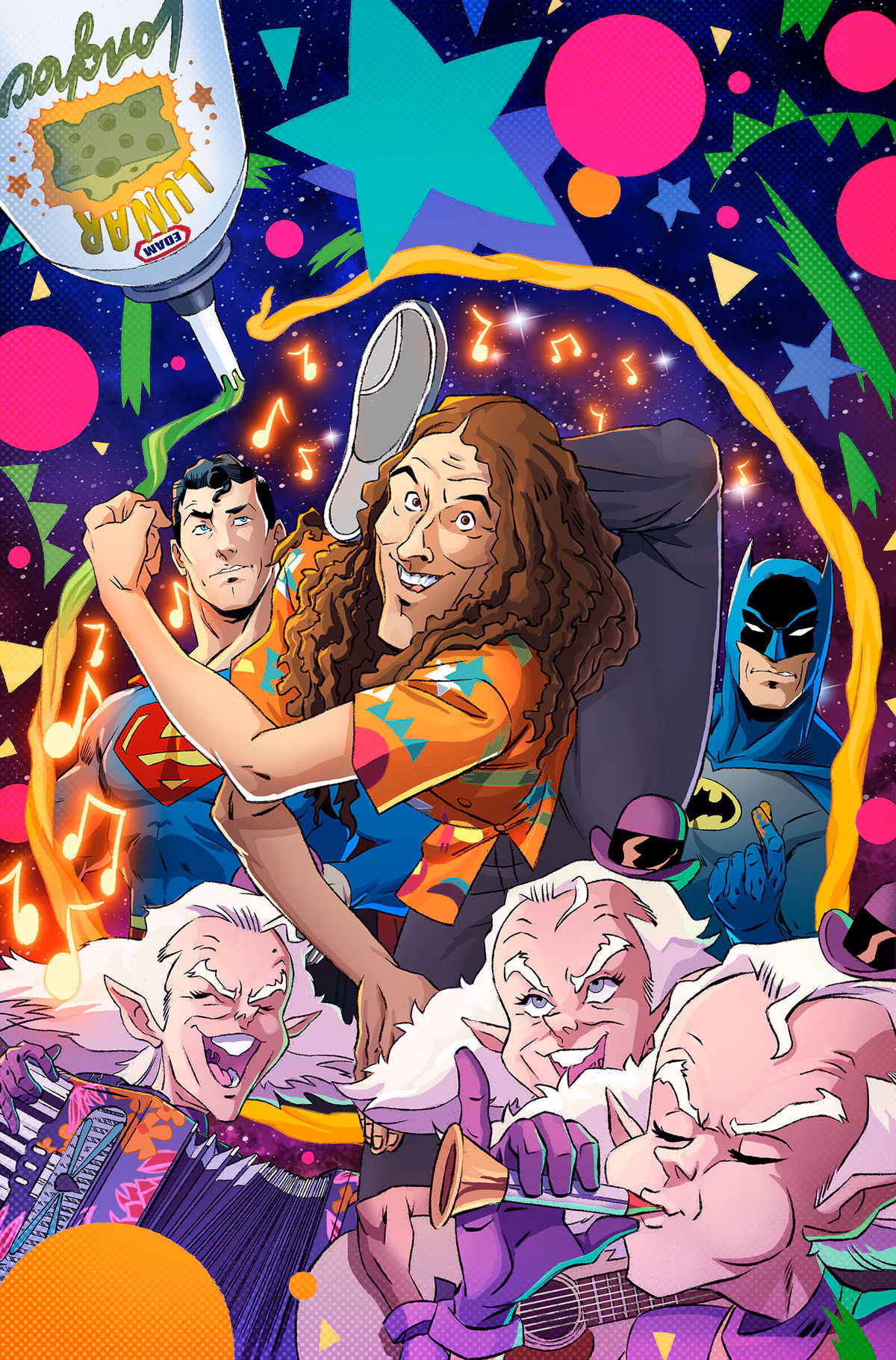 Ação e humor em dose dupla: DC anuncia crossover de Batman, Superman e Weird Al Yankovic