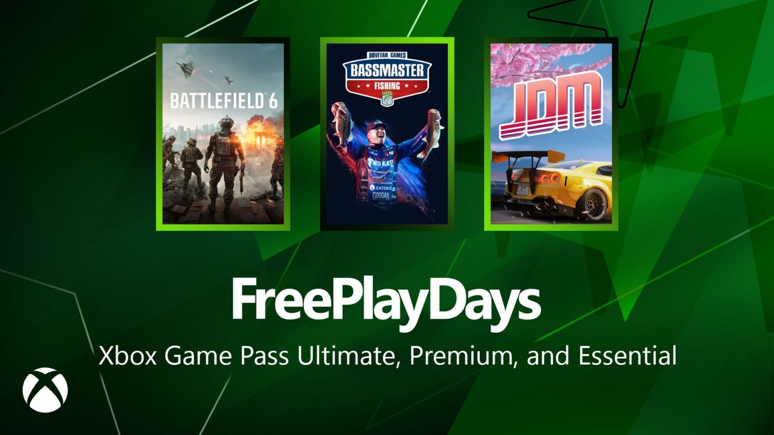 Xbox libera Battlefield 6, Bassmaster Fishing e JDM para jogar no fim de semana